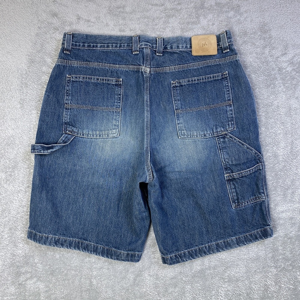 VTG Members Mark Shorts Men 38 Blue Denim Carpenter Workwear Skater Y2K Baggy